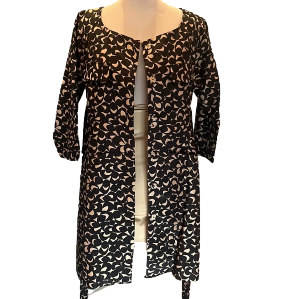 HOSS Silk Trench Shirt Dress Coat Size 40 (S) - Picture 7 of 7